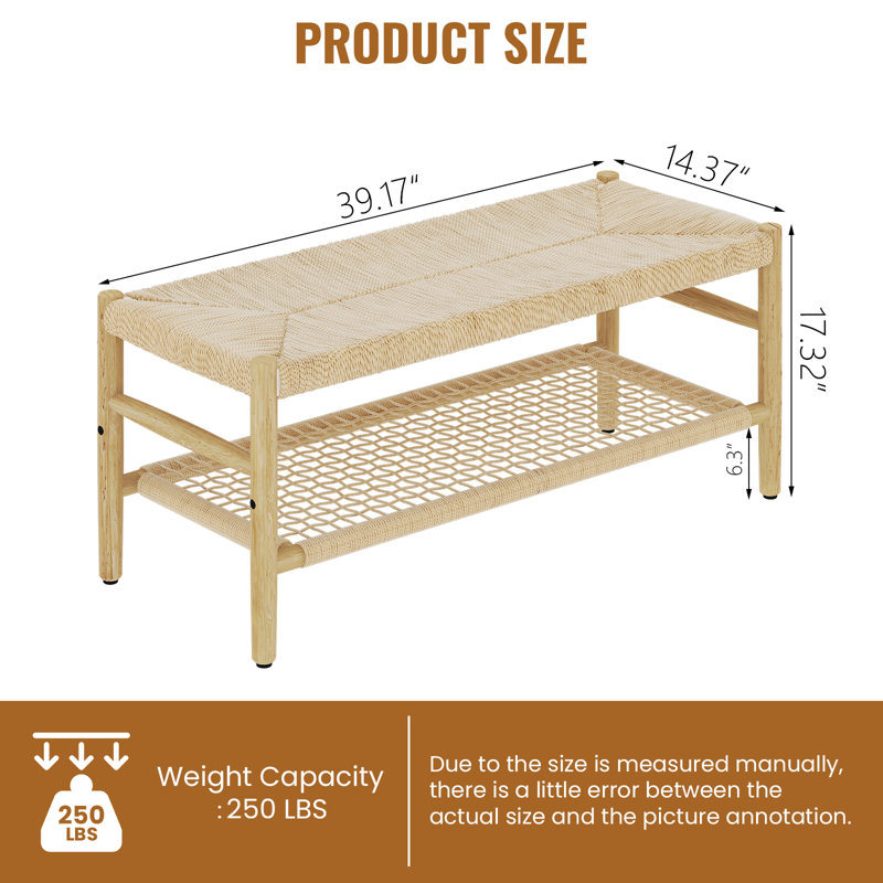 Banc de rangement en bois massif Bystrc