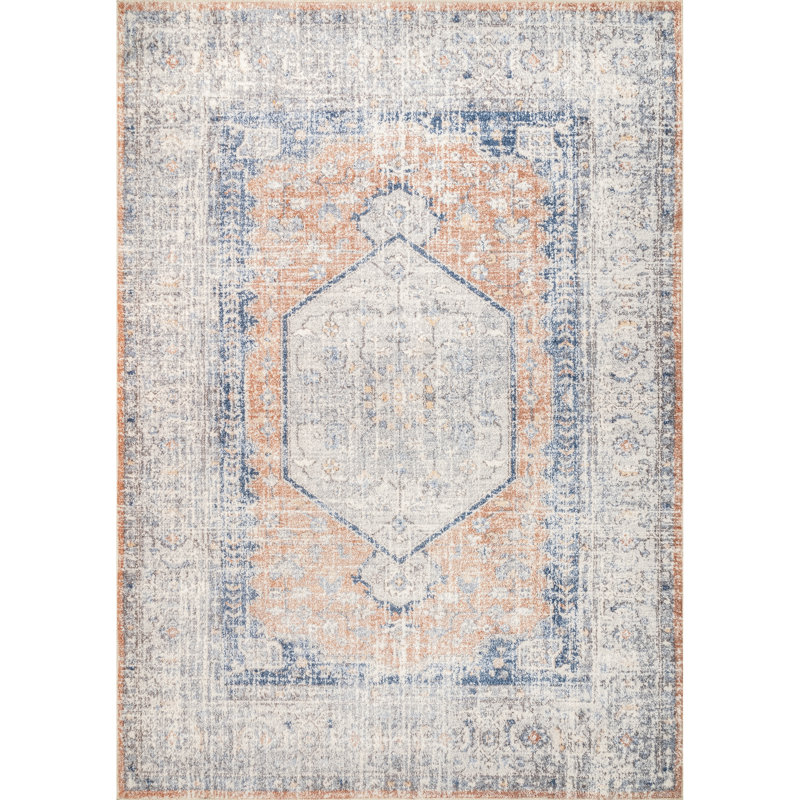 Jacquie SpinClean Machine Washable Vintage Floral Area Rug, Runner 2'6" x 10'