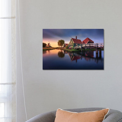 Zaanse Schans Green House 1 Piece Wrapped Canvas Wall Art
