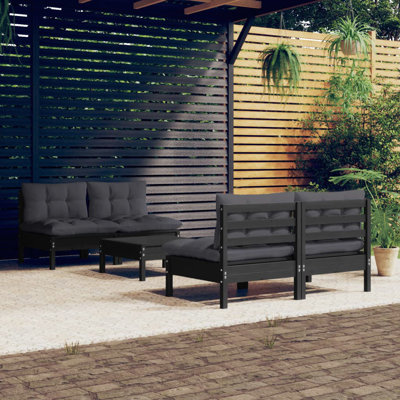 Jayeda Solid Wood 4 - Person Seating Group with Cushions