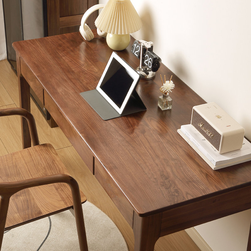 Bureau minimaliste en bois massif de style chinois, H 29,92 po x l 55,12 po x P 23,62 po