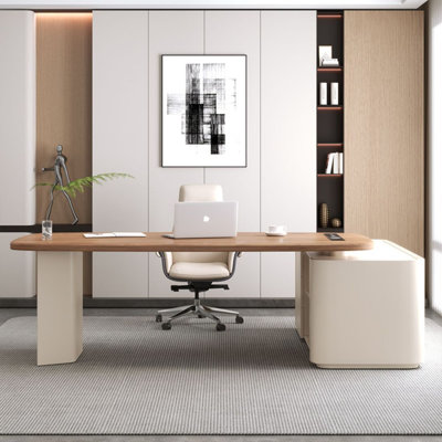 Brown Rectangle Manufactured Wood Desks
