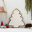 Holiday Serveware 14" MANGO WOOD W/ ENAMEL WHITE CHRISTMAS TREE