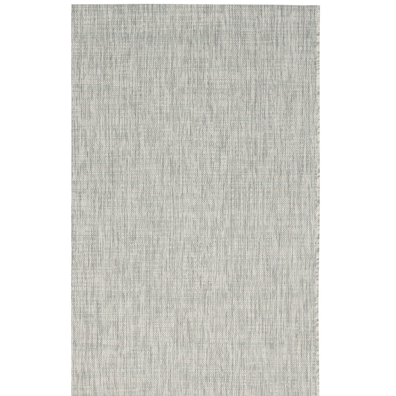 Tapis intérieur / extérieur gris / turquoise Arneshia, Carré 6 pi 7 po