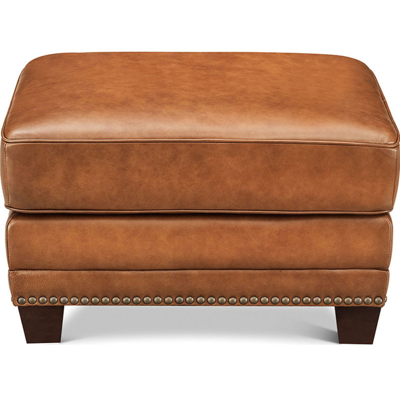 Smith Top Grain Leather Ottoman