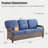 Durable Outdoor Wicker Patio Sofa With T-Shape Back Cushions And 5-Inch Thick Foam, Ideal For Porch Or Backyard Relaxation-644707482-644707477
