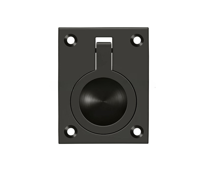 Deltana FRP25CR003 Flush Ring Pull, 2-1/2" x 1-7/8" in PVD Polished Brass, Oil-rubbed Bronze