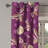 Latitude Run® Night Grommet Curtain Moon and Flowers Butterfly 50" x 96" Dark Magenta Pale Peach-921451976