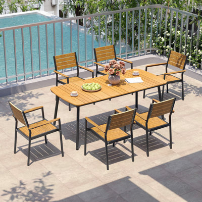 6 - Person Rectangular Outdoor Dining Set (Set of 7)