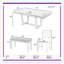 Ensemble de table de salle à manger extensible en bois massif avec base à tréteaux, chaises rembourrées et banc rembourré pour la cuisine et la salle à manger-131151222