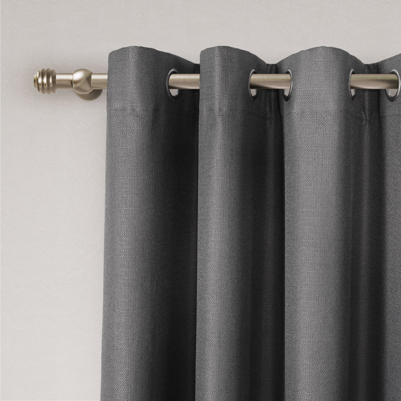 Paire de rideaux 100% occultant avec œillets Landolfo, Gris foncé, L 52 po x L 108 po