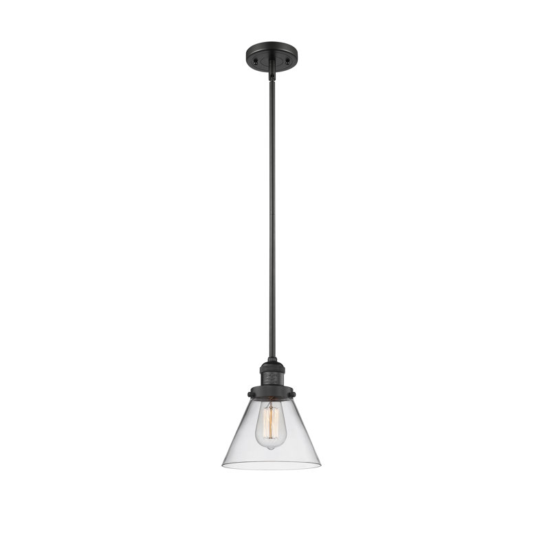 Hardman 1 - Light Single Pendant, Clear, Black Antique Brass, 10" H x 8" W x 8" D