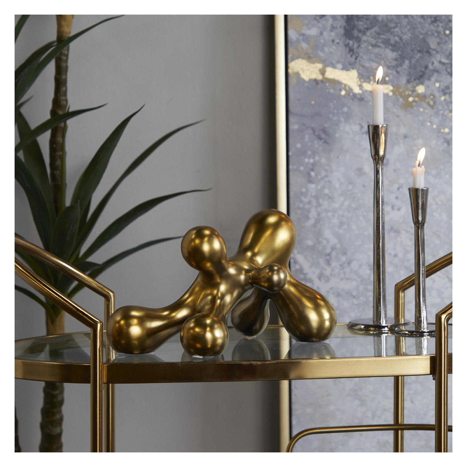 Contemporary Abstract Sculpture, Gold
