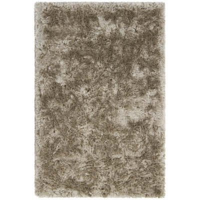 Chandra Rugs Giulia Collection Plush Modern Contemporary Hand-Woven Silver White Grey Shag Polyester Pile Material Handmade Area Rug