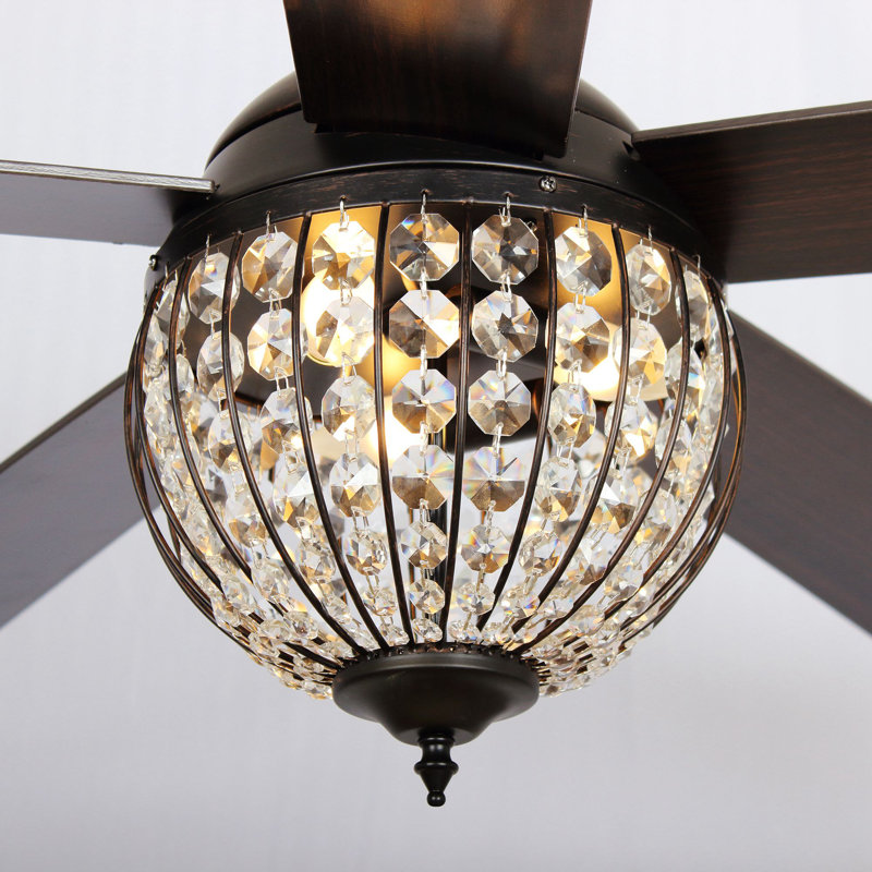 Ventilateur de plafond en cristal 52 po avec télécommande Elden