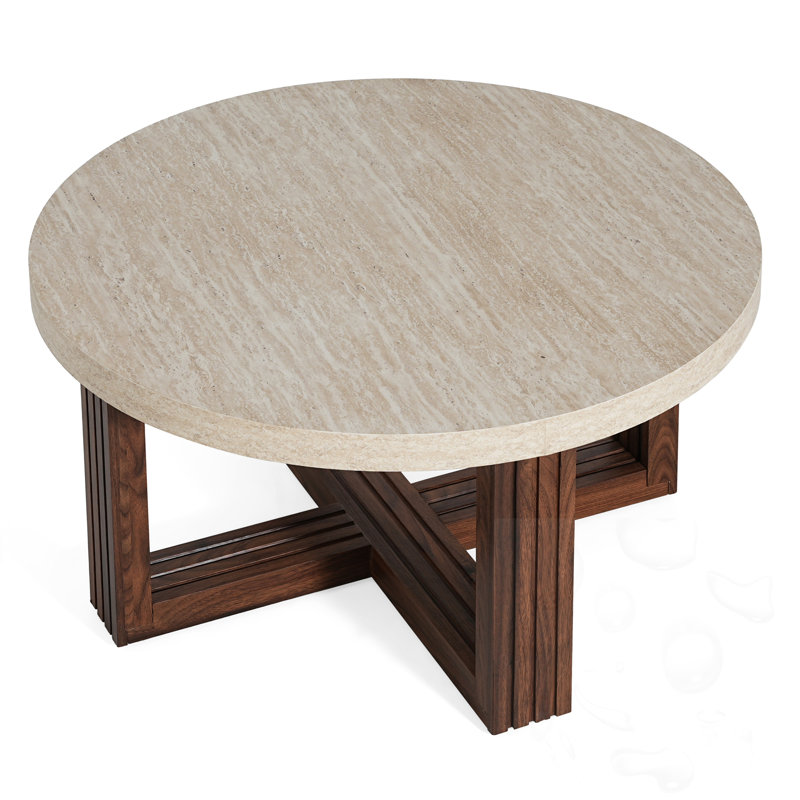 Table basse ronde avec base en croix
