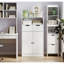 Armoire de rangement blanche peu encombrante, conception compacte en MDF, élégance moderne