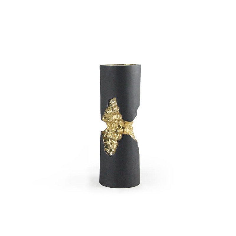 Tabletop, Black/Gold, 12.75" H x 4.25" W x 4.25" D