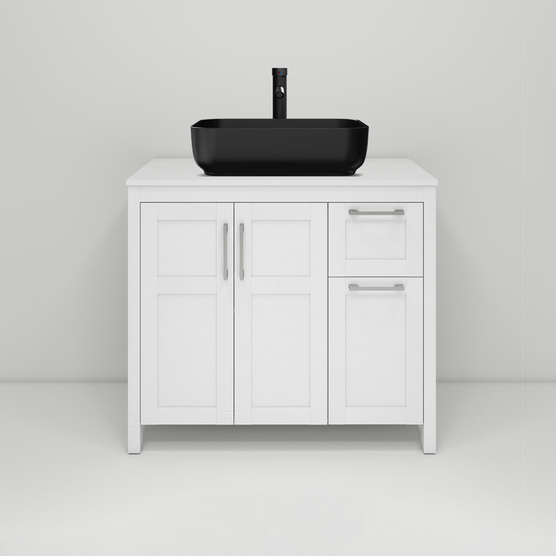 Ensemble de meuble-lavabo simple 36 po avec lavabo 36 po, Blanc