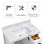 Dessus de meuble-lavabo simple 37 po en pierre reconstituée avec trous de robinet d'évier
