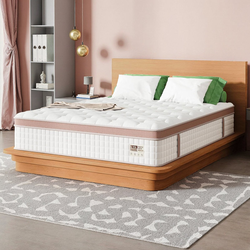 14 Inch Firm Hybrid King Mattress with Gel Memory Foam & Pocket Springs for Cooling Support, Motion Isolation and Pressure Relief - Modern Bedroom Essential
