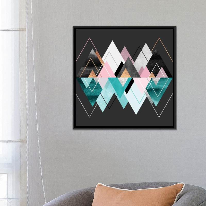 « nordique seasons », impression sur toile tendue, H 18 po x l 18 po x P 1,5 po, Toile avec cadre noir, Pas de tapis