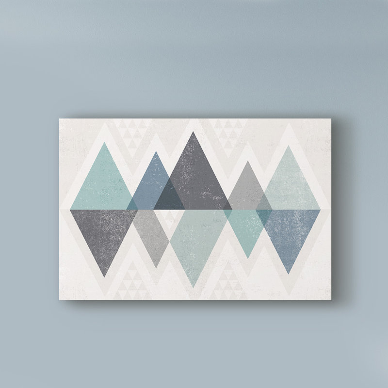 Art sur toile Guarani «Mod Triangles II Blue», H 30 po x l 47 po x P 2 po