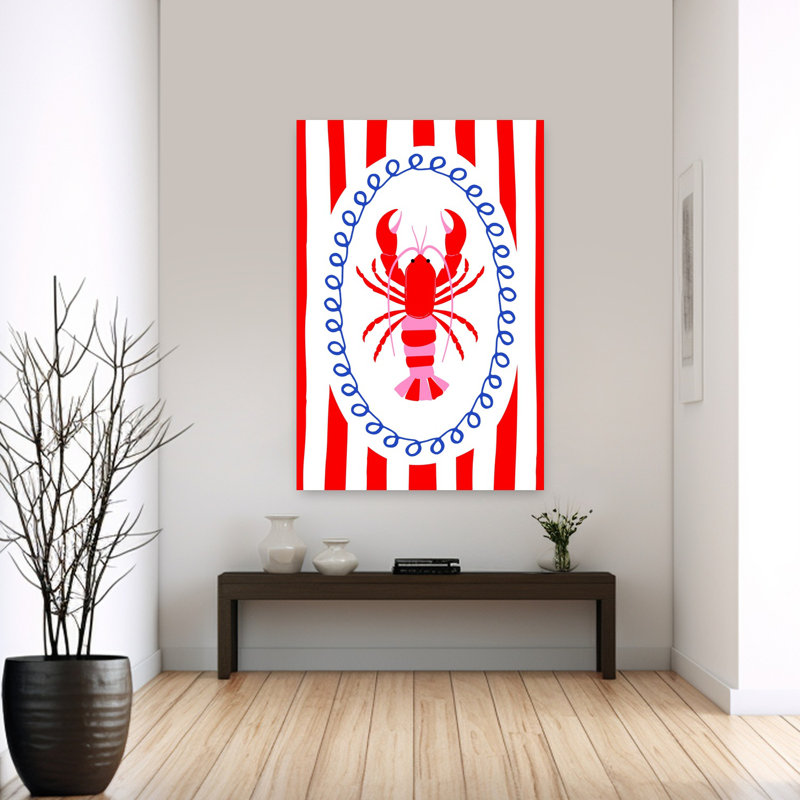 Art mural Bold Lobster Striped, H 60 po x l 40 po