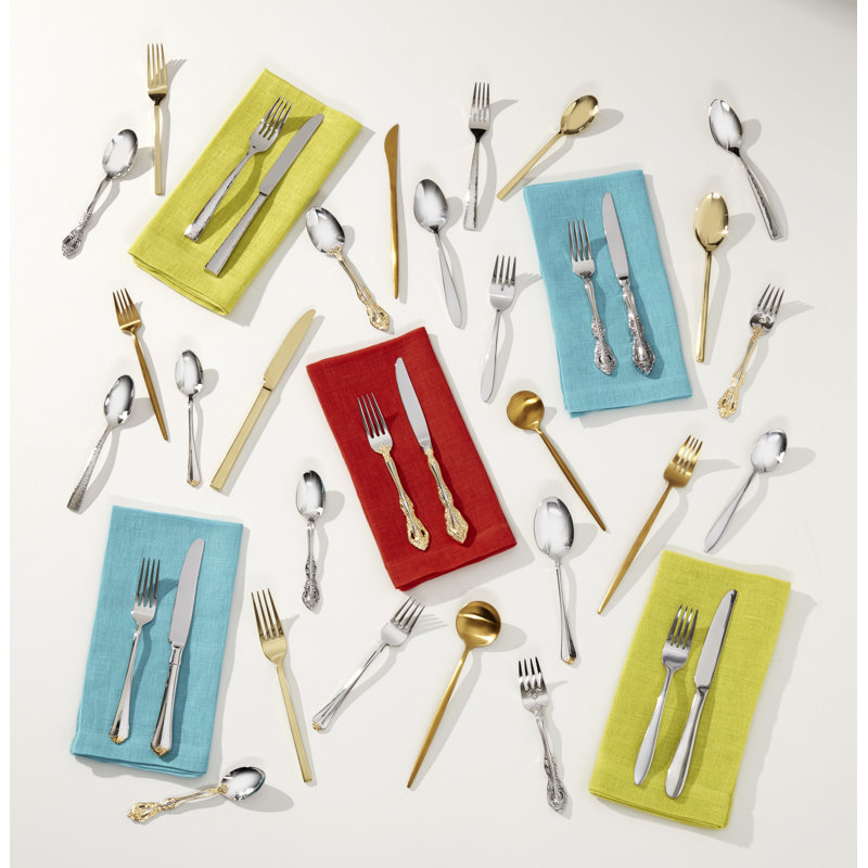 Juego Cubiertos Acero Inoxidable 20 Piezas Oneida Golden Juilliard - Juego De Cubiertos De 20 Piezas, Servicio Para 4 Vajilla Juilliard Oneida