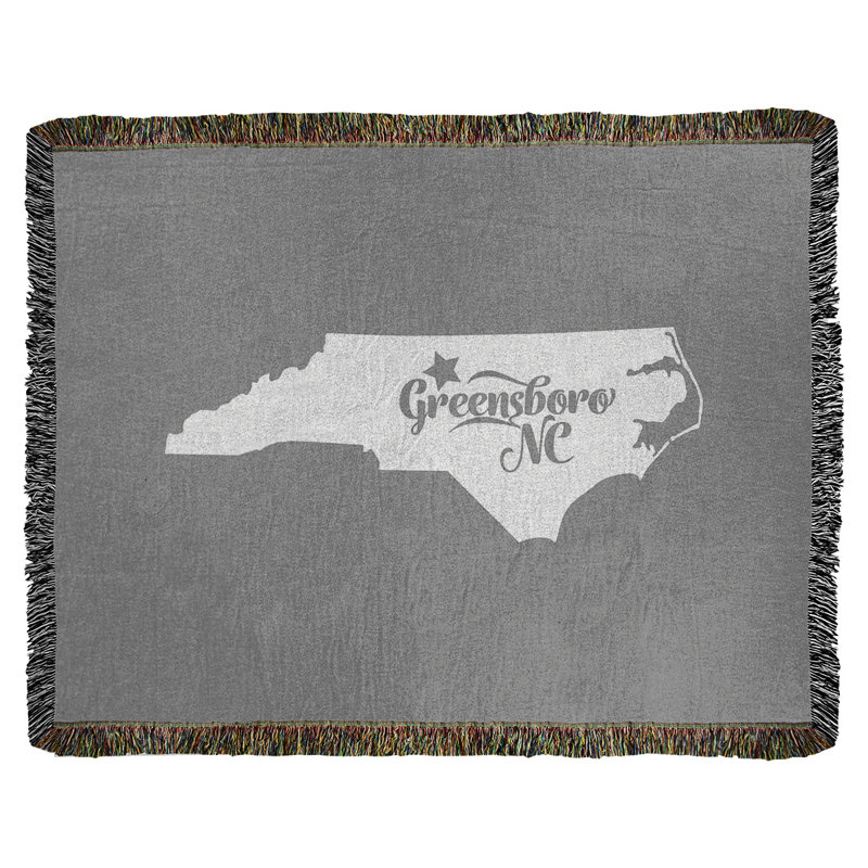 Jeté en coton greensboro north caroline, 60 po x 80 po, Gris
