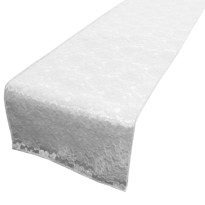 Bagdonas Floral Lace Table Runner, 12" W x 90" L, White