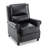 Ameiah Upholstered Balck Faux Leather Manual Push Back Recliner Chair with Wingback-1515017457