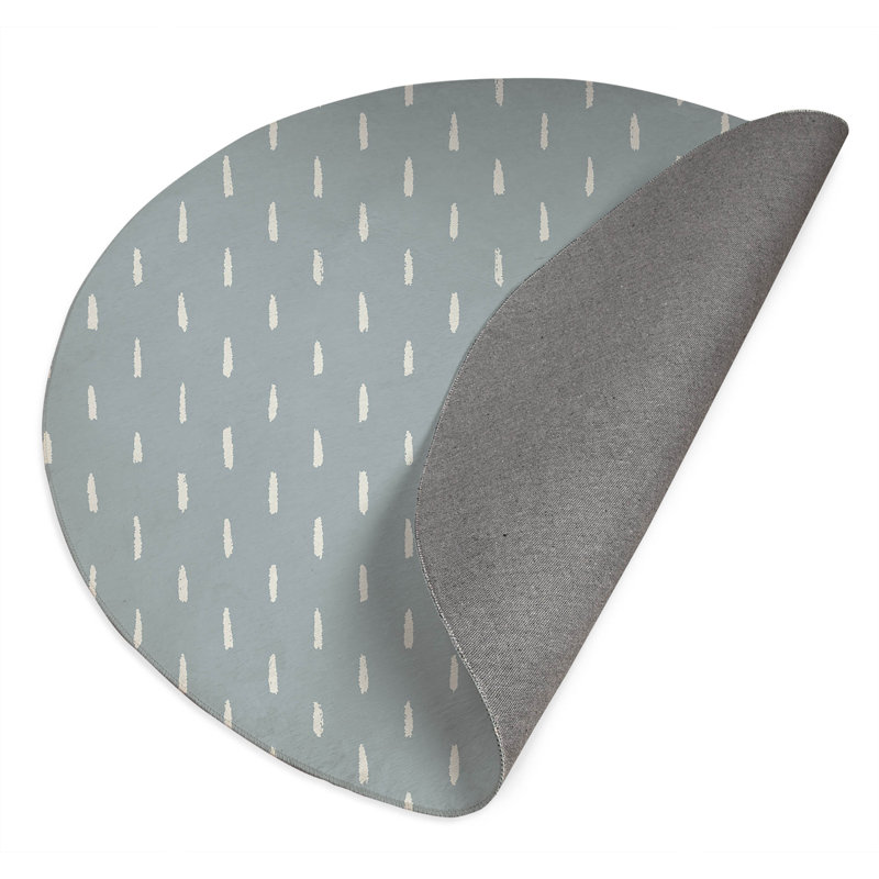Long Drop Non-Slip Outdoor Rug, Round 5'