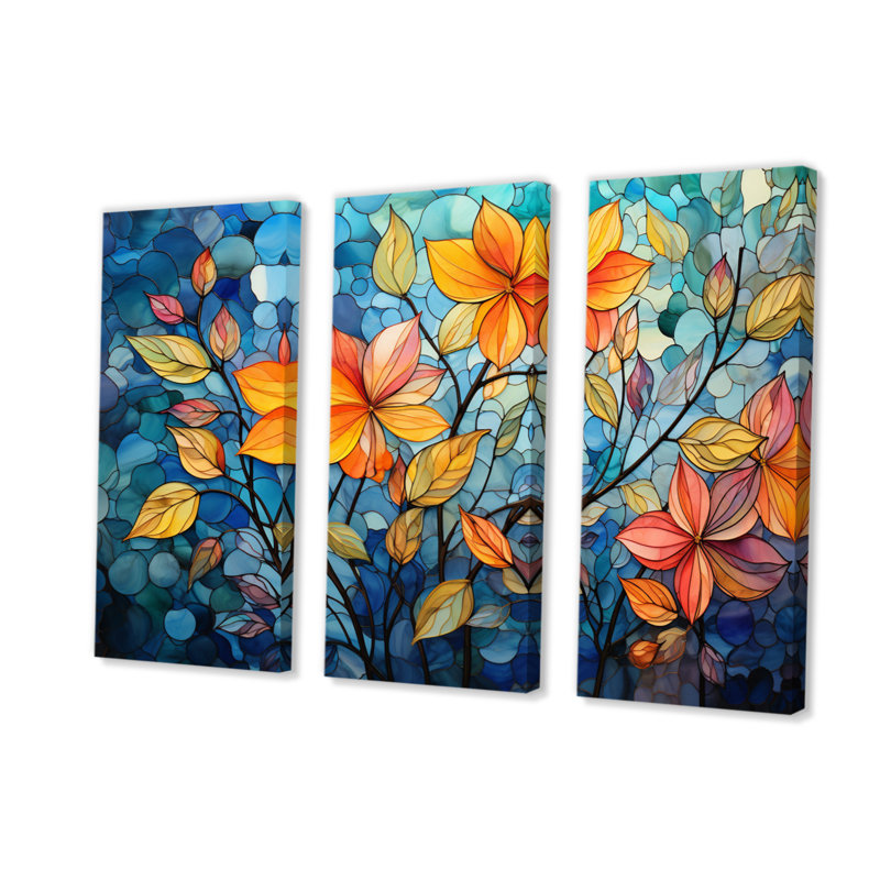 «Colorful Mosaic I» sur toile, reproduction de 3 pièces, H 28 po x l 36 po x P 1 po