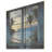 Tranquility Beach Windows Horizon III - Coastal Windows On Wood Print-1205884617