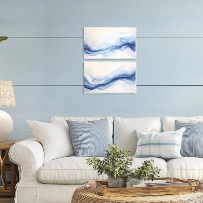 Ensemble de 2 plaques murales Dreamy Indigo Mist, par Andrea Haase