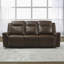 Canapé et causeuse Murraylee Power avec console - cuir cognac