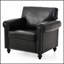 Élégante chaise de canapé à 1 place avec coussin amovible et élégante décoration cloutée argentée, confortable et durable-1050256998