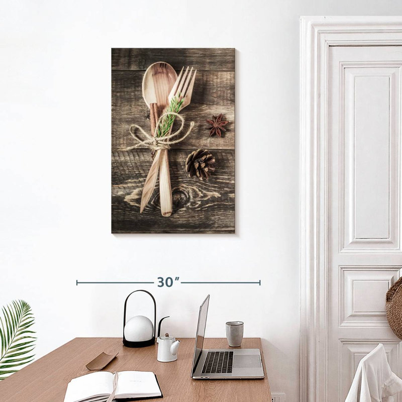 Rustic Wooden Cutlery, 30" H x 20" W