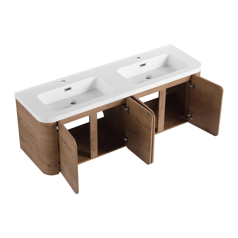 Wall-Mounted Bathroom Vanity, 59"