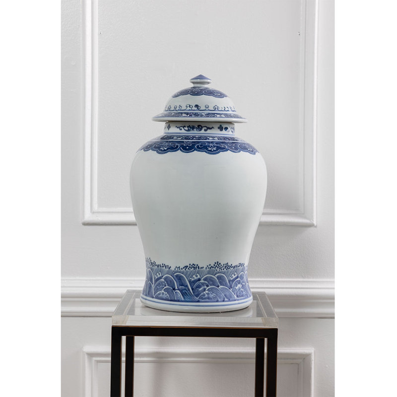 Ming blue medium jar