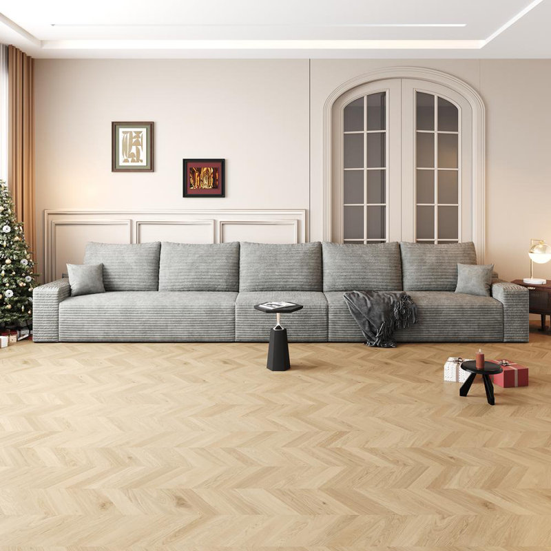 Boneless Modern Modular Cloud Sofa, Gray Corduroy
