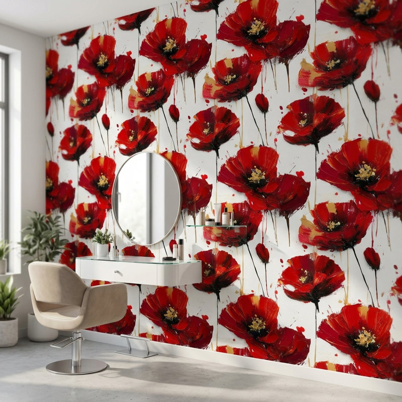 Papier peint décoratif abstrait sur fond blanc, Peler et coller