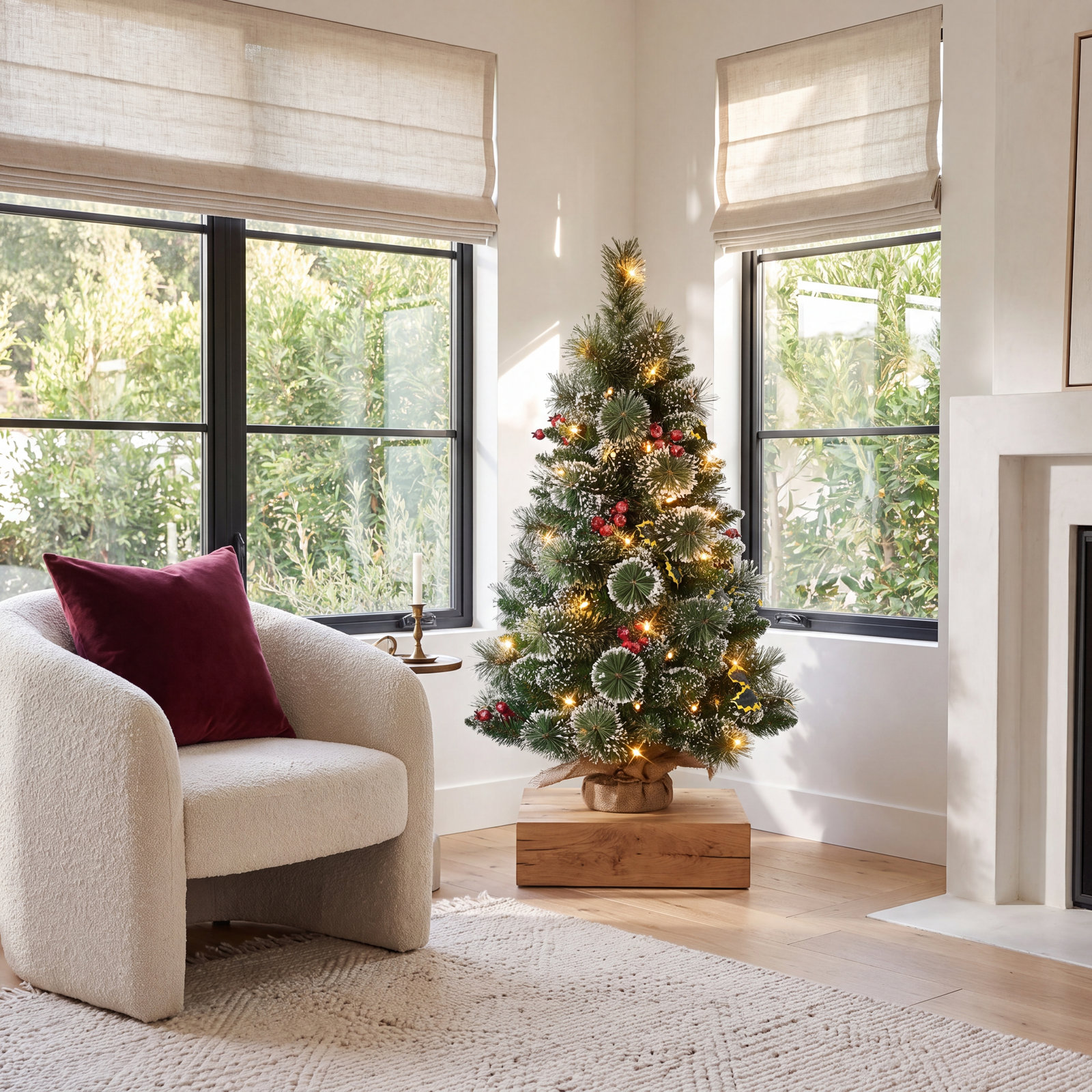3' Pre-Lit Pine Christmas Tree