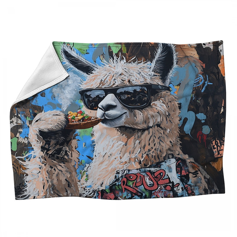 Jeté en laine Llama, L 60 po x l 50 po