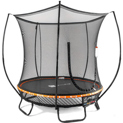 Springless Trampline Kids Mini Round 6' Backyard Trampoline with Safety Enclosure Indoor/Outdoor