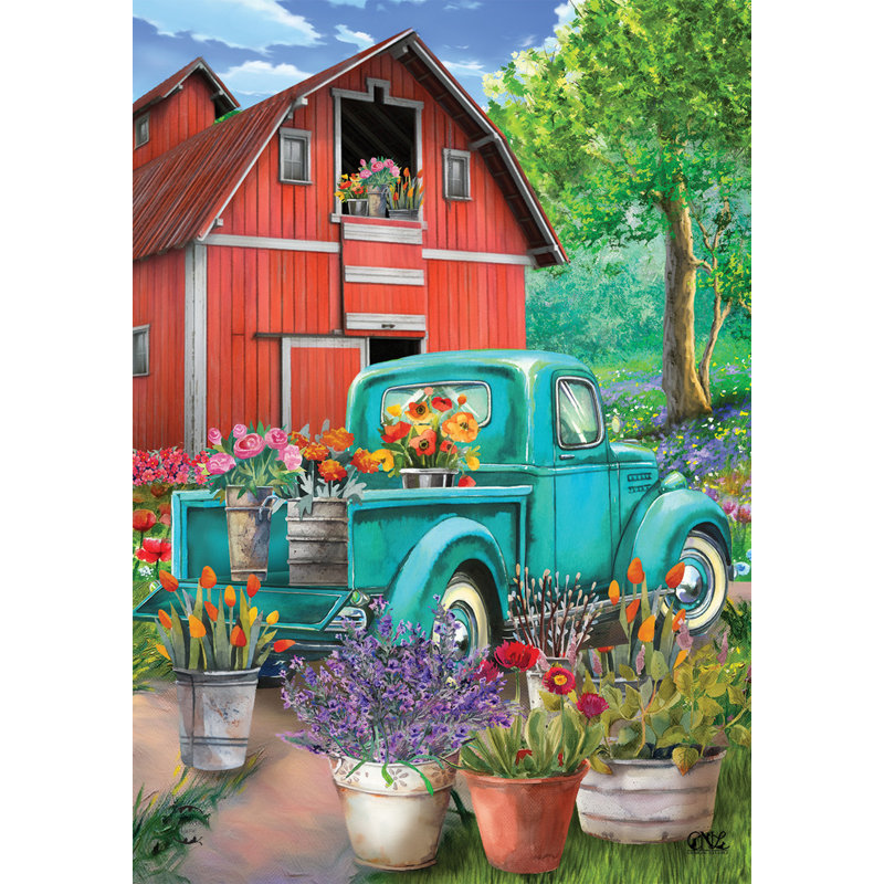 Farm In Spring Garden Flag