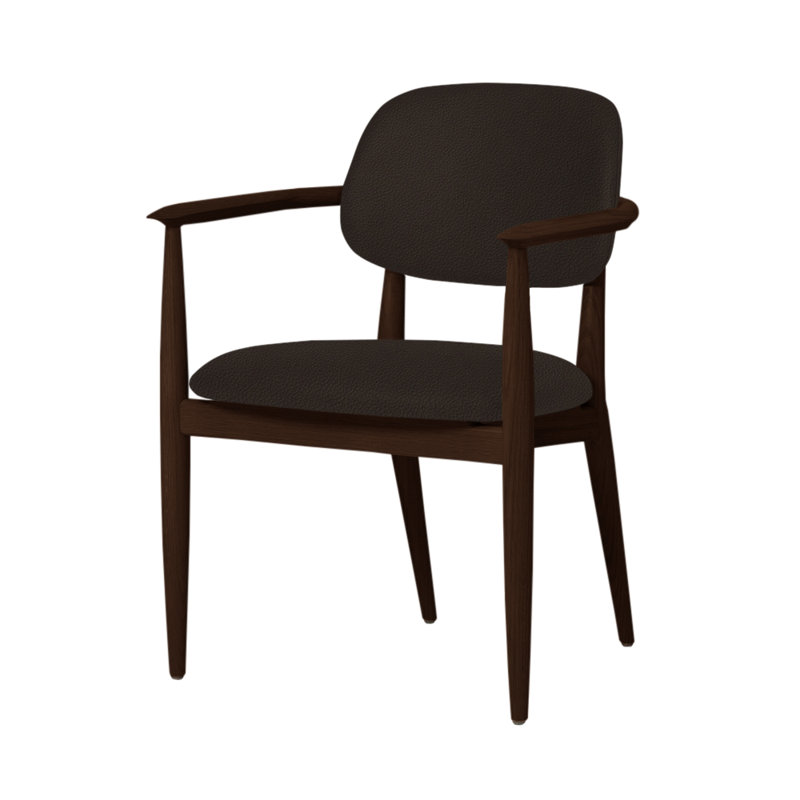 Chaise Slow de Space Copenhagen, Chêne brun foncé, Brun foncé oméga
