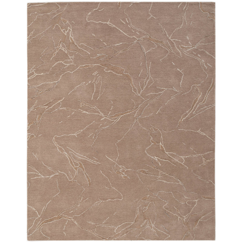 Dannie Ada Hand-Tufted Wool Abstract Area Rug, Rectangle 3' x 5', Clay