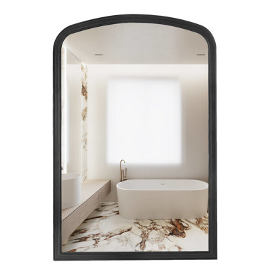 Lucena Wood Arched Rectangle Wall Mirror